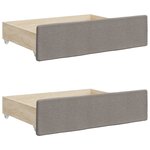 vidaXL Lit de jour avec gigogne et tiroirs taupe 80x200 cm tissu