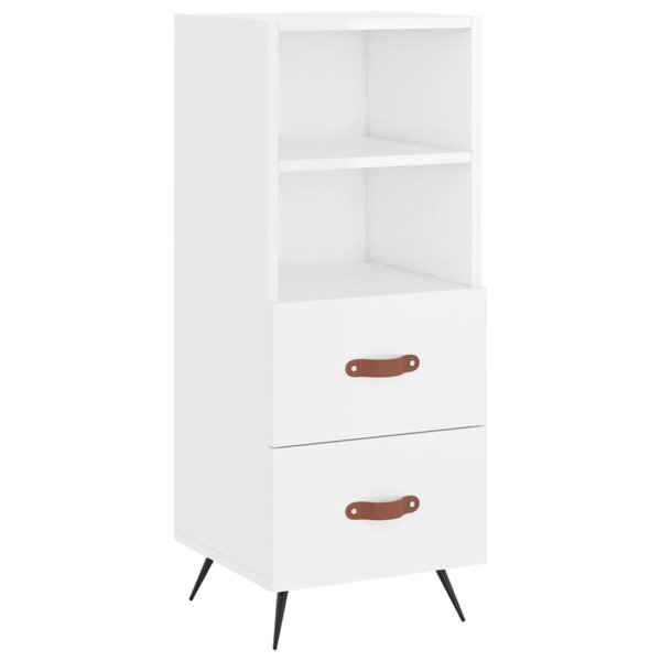 vidaXL Buffet Blanc brillant 34 5x34x90 cm Bois d'ingénierie