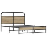 vidaXL Cadre de lit sans matelas 140x190 cm chêne fumé bois ingénierie
