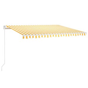 vidaXL Auvent rétractable automatique 450x300 cm Jaune et blanc