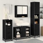 vidaXL Ensemble de mobilier de salle de bain 3 Pièces Chêne noir