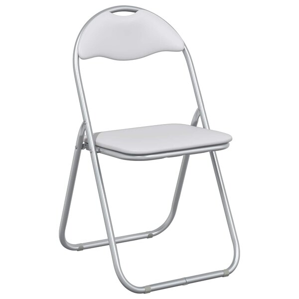 vidaXL Chaise pliante 8 pc Simili cuir Blanc et Gris 48 x 43 5 x 81 cm
