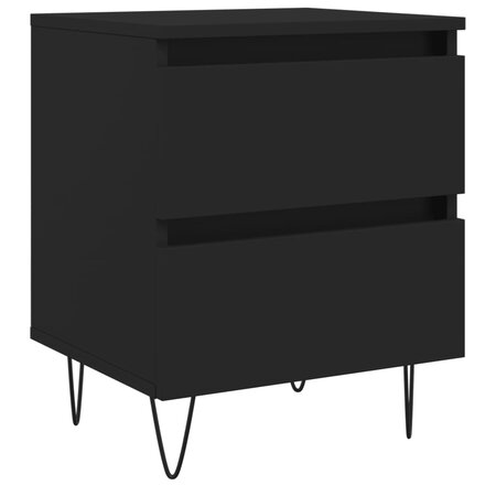 vidaXL Table de chevet Noir 40x35x50 cm Bois d’ingénierie