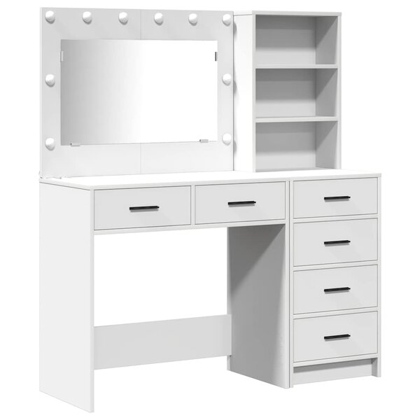 vidaXL Table de Toilette Blanc 78.5 x 41 x 135 cm Bois d'ingénierie