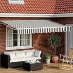 vidaXL Cadre de store manuel avec LEDs Anthracite et blanc 3 5 x 2 5 m