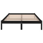 vidaXL Cadre de lit Noir Bois de pin massif 140x190 cm