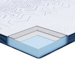 vidaXL Coussins de Matelas Blanc et Bleu 90 x 200 cm