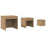 vidaXL Tables gigognes 3 Pièces chêne artisanal bois d'ingénierie