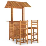 vidaXL Ensemble de bar de jardin 3 Pièces Bois d'acacia solide
