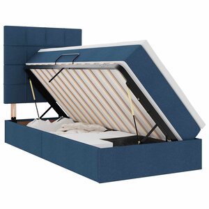 vidaXL Lit avec rangement et matelas Bleu 90 x 200 cm tissu