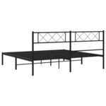 vidaXL Cadre de lit métal avec tête de lit noir 183x213 cm
