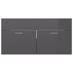 vidaXL Armoire d'évier avec lavabo intégré Gris brillant Aggloméré