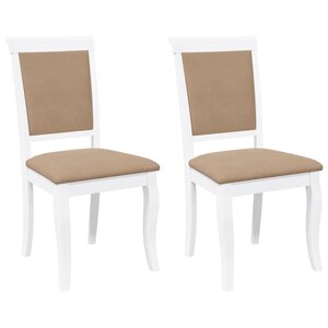 vidaXL Chaises à manger coussins 2 Pièces blanc bois massif caoutchouc
