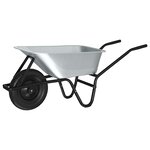 vidaXL Brouette Argent et noir 141 x 60 x 57 cm Acier