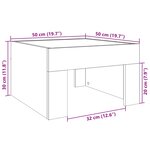 vidaXL Table basse avec LED infini chêne fumé 50x50x30 cm