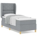 vidaXL Lit à ressorts avec matelas gris foncé 90x190 cm Gris clair