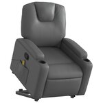 vidaXL Fauteuil inclinable de massage Gris Similicuir