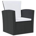 vidaXL Salon de jardin 8 Pièces avec coussins résine tressée noir