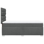 vidaXL Sommier à lattes de lit avec matelas Gris foncé 90x200 cm Tissu