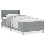 vidaXL Lit à ressorts gris clair avec matelas  100 x 200 cm  en tissu