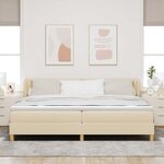 vidaXL Lit à Ressorts avec Matelas Crème 90x200 cm Tissu Crème