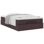vidaXL Cadre de lit ottoman avec matelas marron foncé 120x200 cm tissu