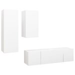 vidaXL Ensemble de meubles TV 4 Pièces Blanc Bois d'ingénierie