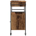 vidaXL Chariot de Cuisine Bois Ancien 56x43x89.5 cm Bois Ingénieré