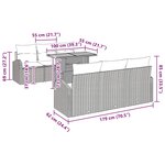 vidaXL Ensemble de canapé de jardin 7 Pièces Noir 100 x 55 x 73 cm