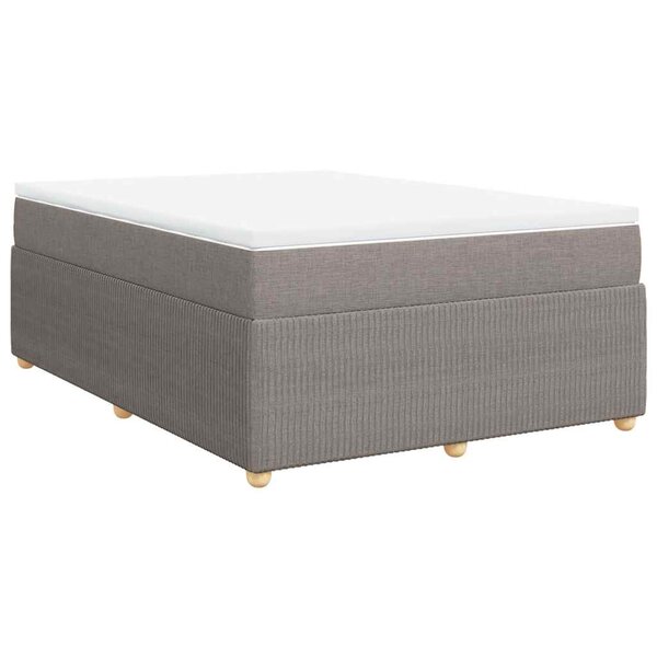 vidaXL Sommier à lattes de lit avec matelas Taupe 140x190 cm Tissu