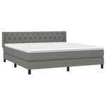 vidaXL Sommier à lattes de lit avec matelas Gris foncé 160x200cm Tissu