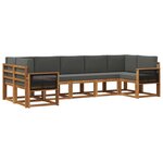vidaXL Ensemble de canapés d'extérieur 7 pc Naturel et Anthracite