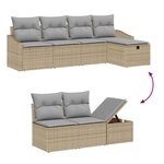 vidaXL Ensemble de canapé de jardin 6 Pièces Beige 55 x 55 x 37 cm