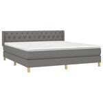 vidaXL Sommier à lattes de lit avec matelas Gris foncé 160x200cm Tissu