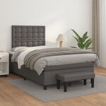 vidaXL Sommier à lattes de lit avec matelas gris 120x190 cm similicuir