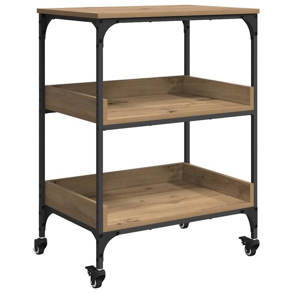 vidaXL Chariot de cuisine Chêne artisanal 60 x 41 x 80 5 cm