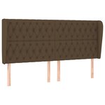 vidaXL Tête de lit avec oreilles Marron foncé 183x23x118/128 cm Tissu