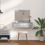 vidaXL Table de maquillage murale Gris sonoma 83x40x70 cm