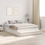 vidaXL Cadre de lit avec rangement Blanc 226.5 x 135 x 31.5 cm