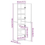 vidaXL Haut Armoire Chêne noir 45 x 42 5 x 185 cm Bois d'ingénierie