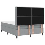 vidaXL Lit à ressorts avec matelas Gris clair 160 x 200 cm tissu