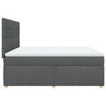 vidaXL Sommier à lattes de lit avec matelas Gris foncé 180x200cm Tissu