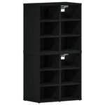 vidaXL Cabinet à chaussures 2 Pièces Chêne noir 52 x 30 x 50 5 cm