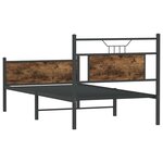 vidaXL Cadre de lit sans matelas chêne fumé 90x190cm bois d'ingénierie
