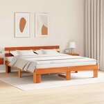 vidaXL Cadre de Lit avec Tête de Lit Marron 180x200 cm en Bois Massif de Pin
