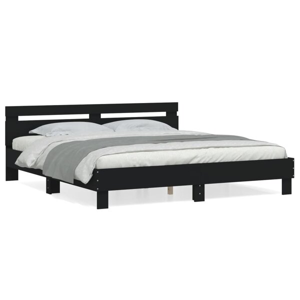 vidaXL Cadre de lit sans matelas noir 160x200 cm