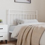 vidaXL Tête de lit métal blanc 90 cm