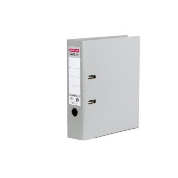 Classeur à levier maX.file Protect Plus Polypro Int / Ext Dos de 80 mm Gris HERLITZ