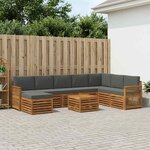 vidaXL Ensemble de canapés d'extérieur 7 Pièces Naturel et Anthracite