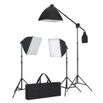 vidaXL Kit de studio photo avec boîtes à lumière et toile de fond